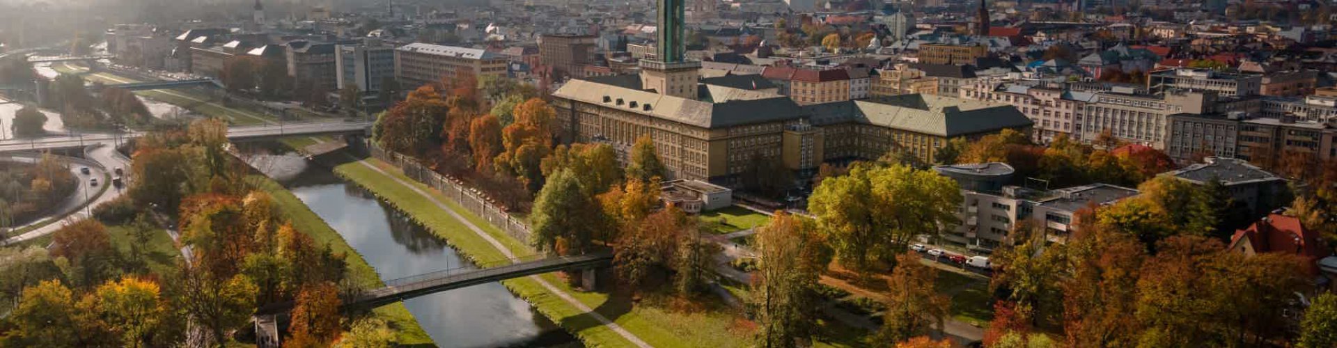 Ostrava night skyline