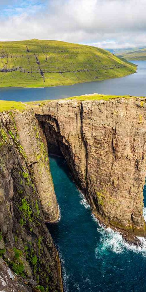 Driving road in Faroe Islands