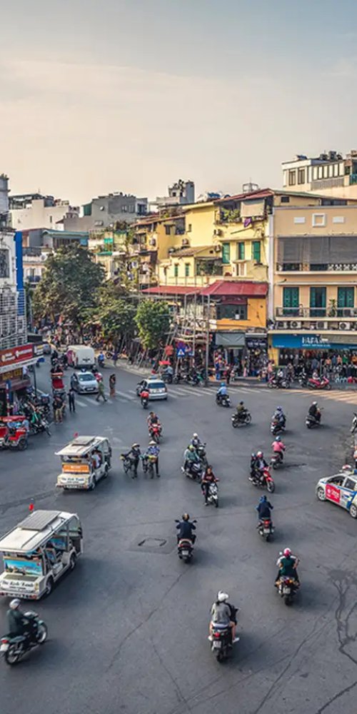 Driving in Hanoi landscape