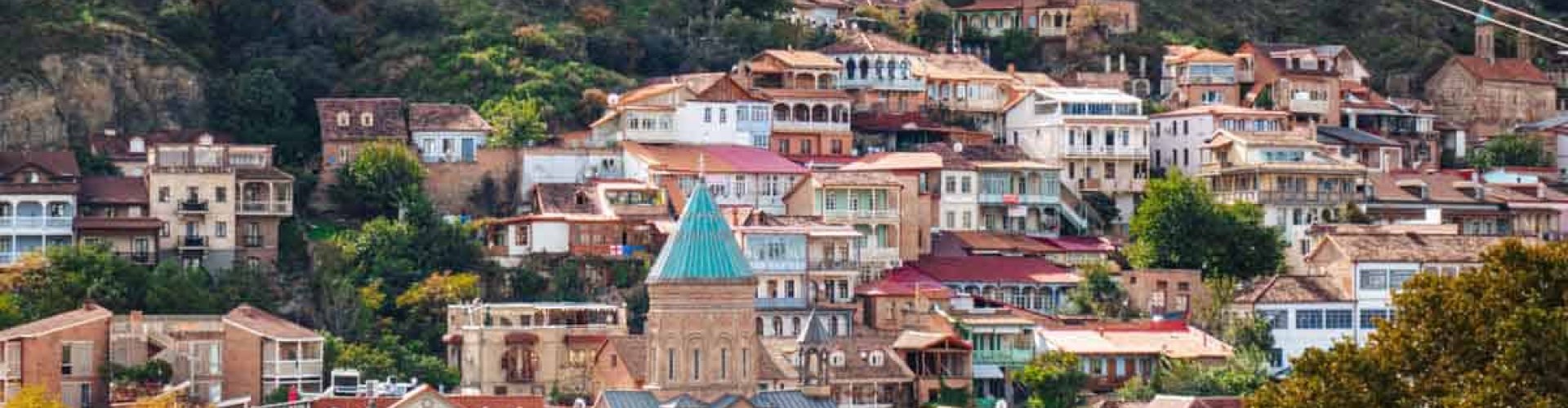 Tbilisi city night skyline