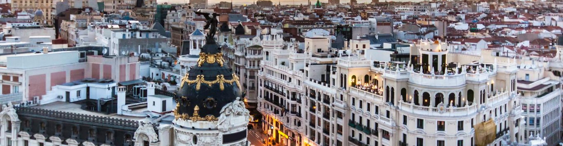 Night skyline of Madrid, ES