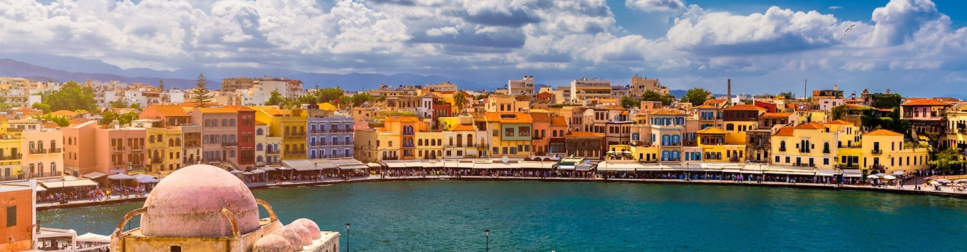 Chania night skyline