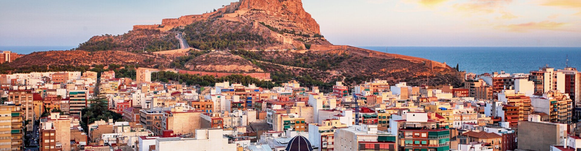 Alicante night skyline