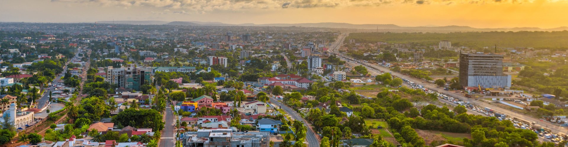 Accra night skyline