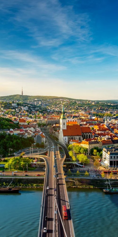 Driving scene in Bratislava