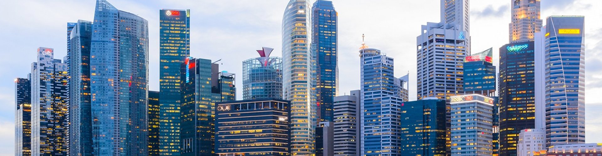 Night skyline of Singapore, SG