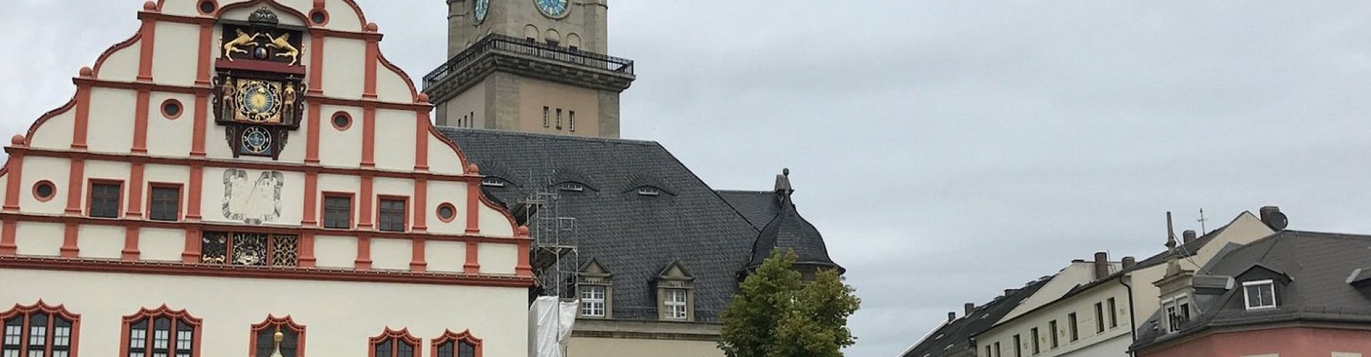 Plauen night skyline