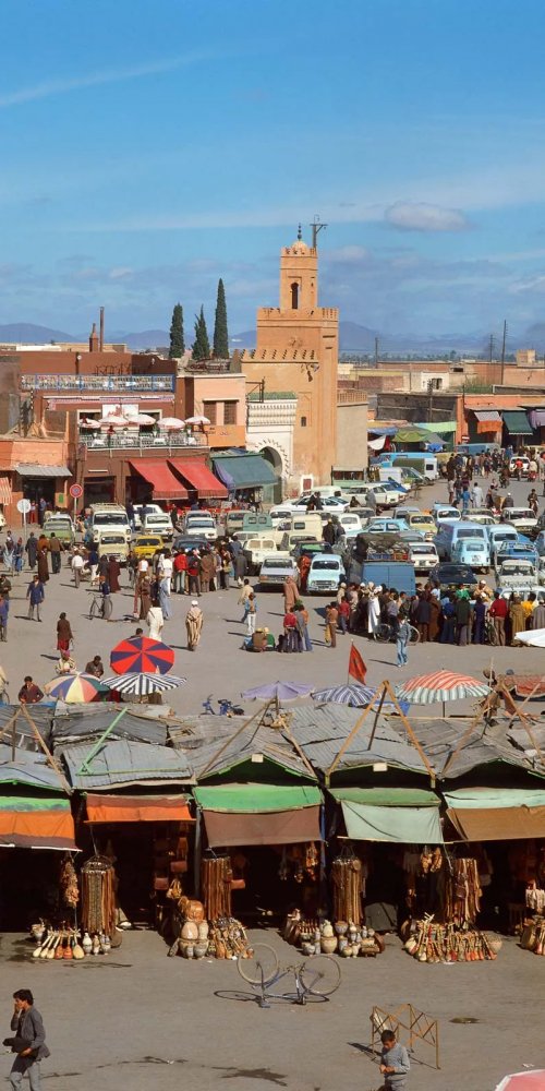 Car driving Marrakech streets
