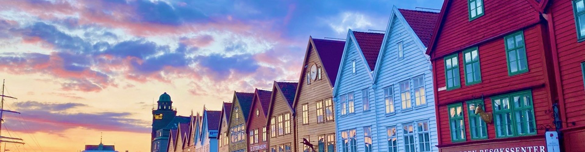 Bergen night skyline